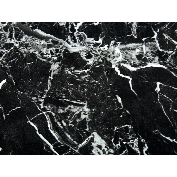 Table de repas KENTON Marbre noir 140 cm 80 cm Verre de sécurité