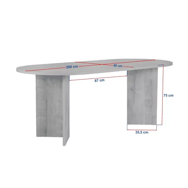 Table de salle à manger avec plateau ovale L200 cm - CHARLIE