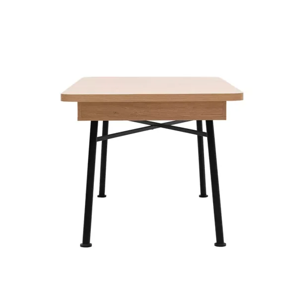 Table extensible de 160 à 198 cm décor chêne et noir - NALA