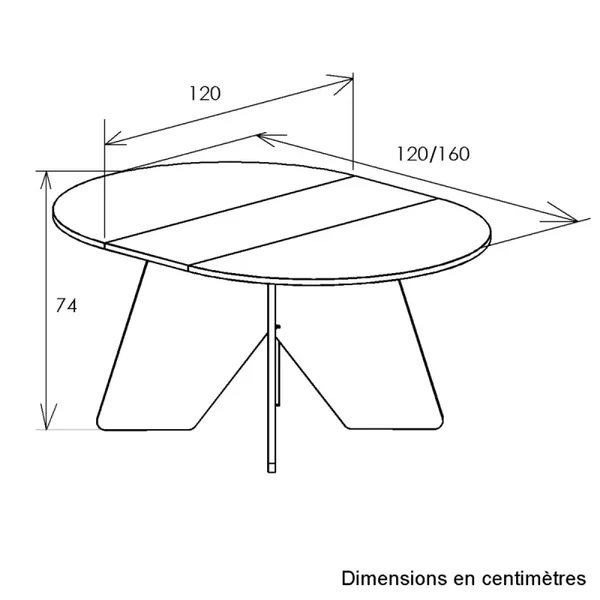 Table extensible ronde décor blanc et chêne - GALEO