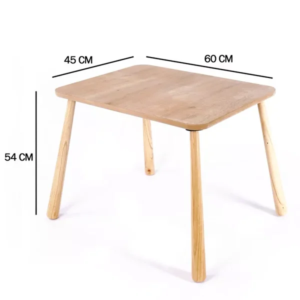 Table pour enfant avec pieds en bois massif L60 cm - MAEL