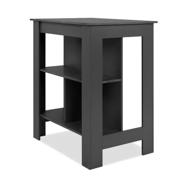 Table à manger 3 niches gris anthracite et ardoise L92cm - ATLANTA