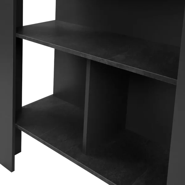 Table à manger 3 niches gris anthracite et ardoise L92cm - ATLANTA