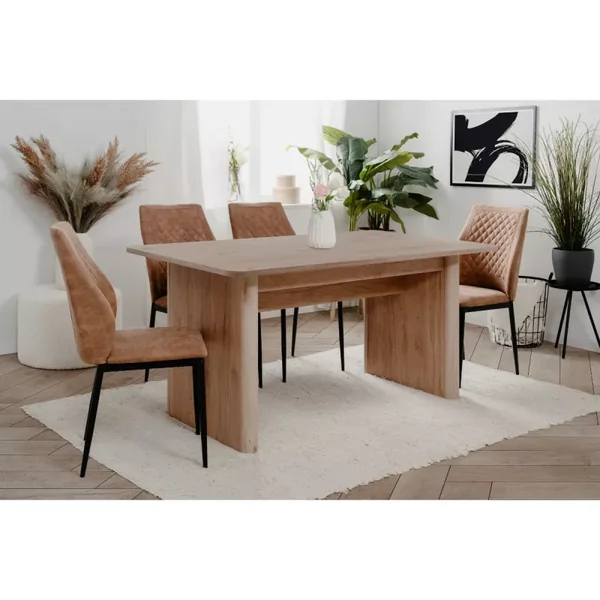 Table à manger extensible de 160 à 200 cm décor chêne artisan - OMI