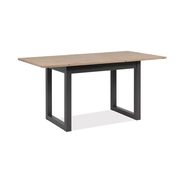 Table à manger extensible décor chêne et anthracite L120/160 cm - DENVER