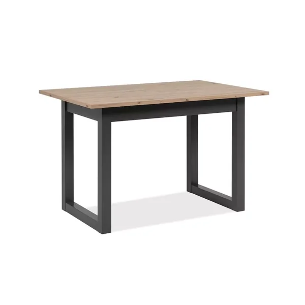 Table à manger extensible décor chêne et anthracite L120/160 cm - DENVER