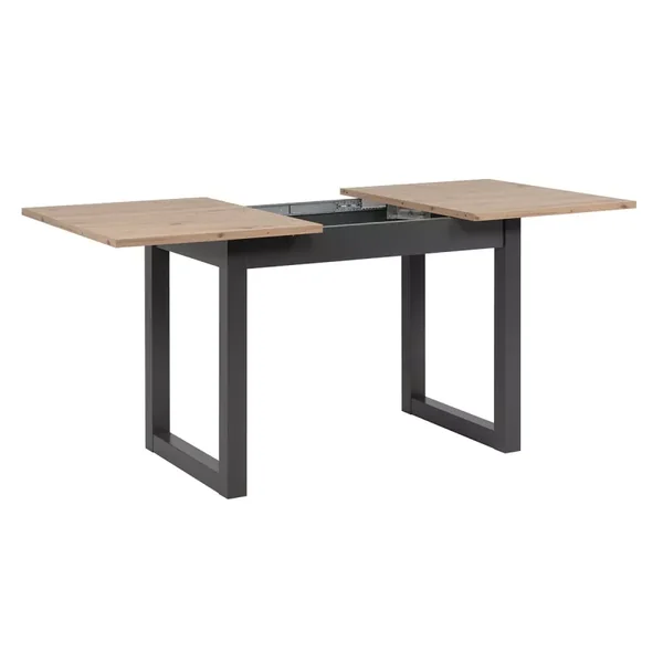 Table à manger extensible décor chêne et anthracite L120/160 cm - DENVER
