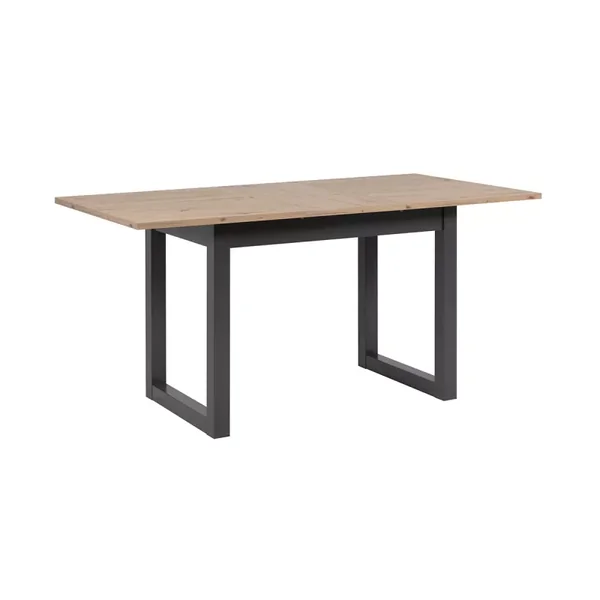 Table à manger extensible décor chêne et anthracite L120/160 cm - DENVER