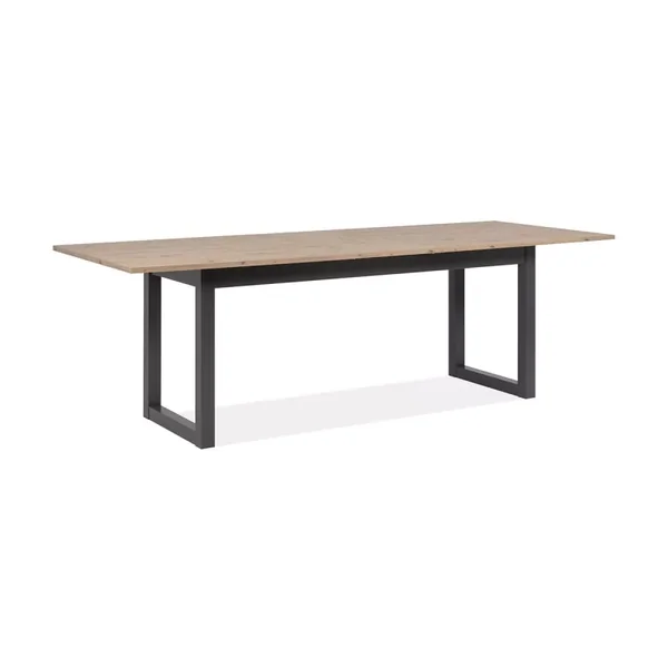 Table à manger extensible décor chêne et anthracite L200/240 cm - DENVER