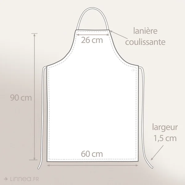 Tablier de cuisine à rayures en toile 60x90 cm 100% LINE bleu et vert