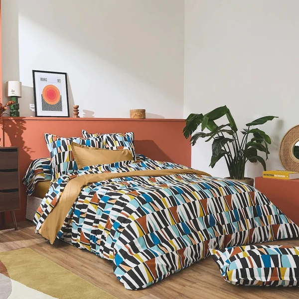 Taie de traversin 240x43 cm pur coton PIETRO multicolore