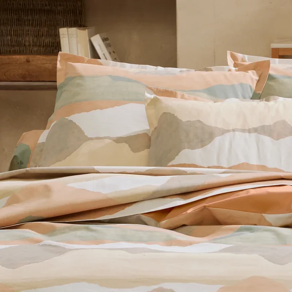 Taie d'oreiller 65x65 cm percale de coton LAND CRAIE multicolore