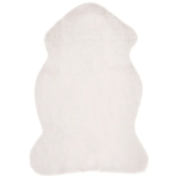 Tapis en fausse fourrure UNDARA Blanc cassé 60 x 90 cm