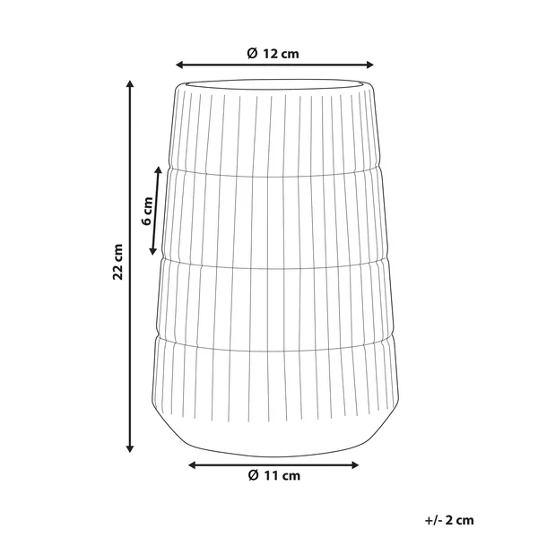 Vase décoratif QANAWAT Grès 22 cm Doré