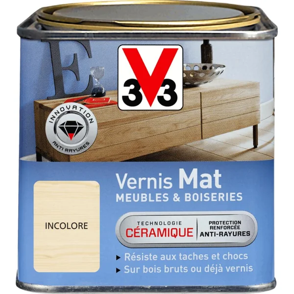 Vernis intérieur meubles/boiseries incolore mat 0,5L