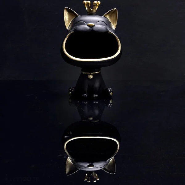 Vide poche en plastique personnage chat royal collection Galerie d'Art noir