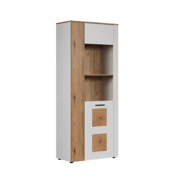 Vitrine 2 portes dont une avec verre trempé L80 cm - VITORIA