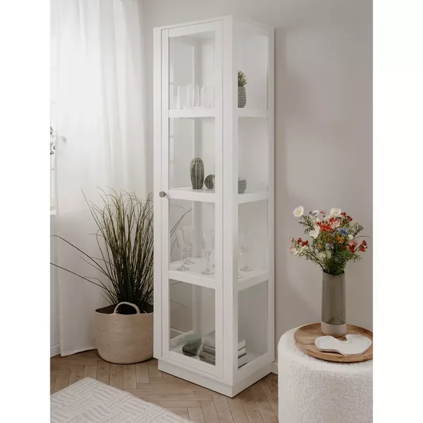 Vitrine 3 étagères blanche H195 cm - ARLES