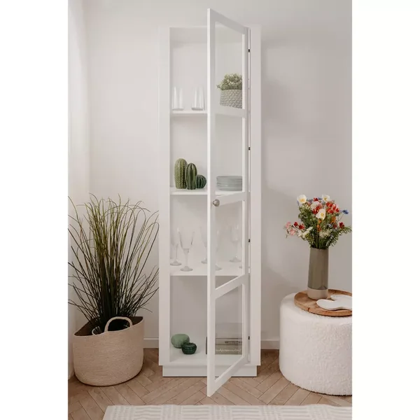 Vitrine 3 étagères blanche H195 cm - ARLES