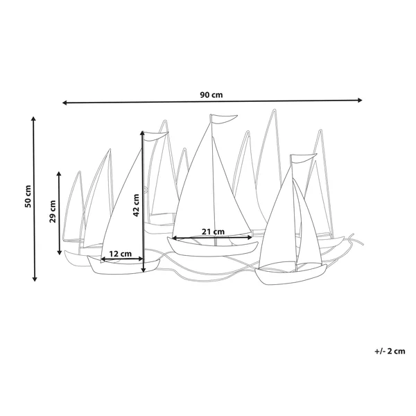 Wall Decor Ship BOHRIUM Metal 50 cm Blue
