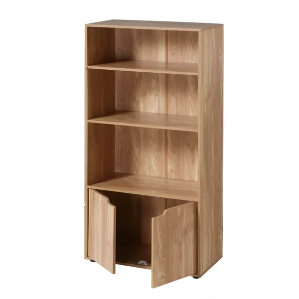 Étagère 3 niveaux et Rangement 2 portes H120 cm - MODU